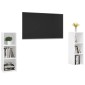 vidaXL Έπιπλα Τηλεόρασης 2 τεμ. Λευκά 107 x 35 x 37 εκ. Μοριοσανίδα