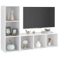 vidaXL Έπιπλα Τηλεόρασης 2 τεμ. Λευκά 107 x 35 x 37 εκ. Μοριοσανίδα