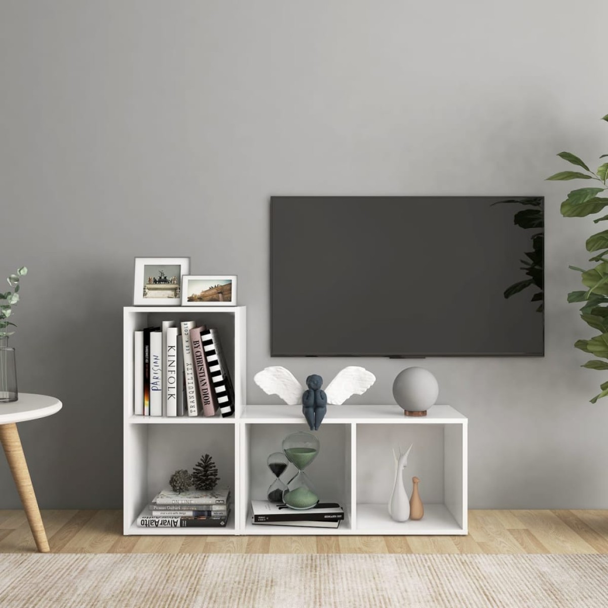 vidaXL Έπιπλα Τηλεόρασης 2 τεμ. Λευκά 72 x 35 x 36,5 εκ. Μοριοσανίδα