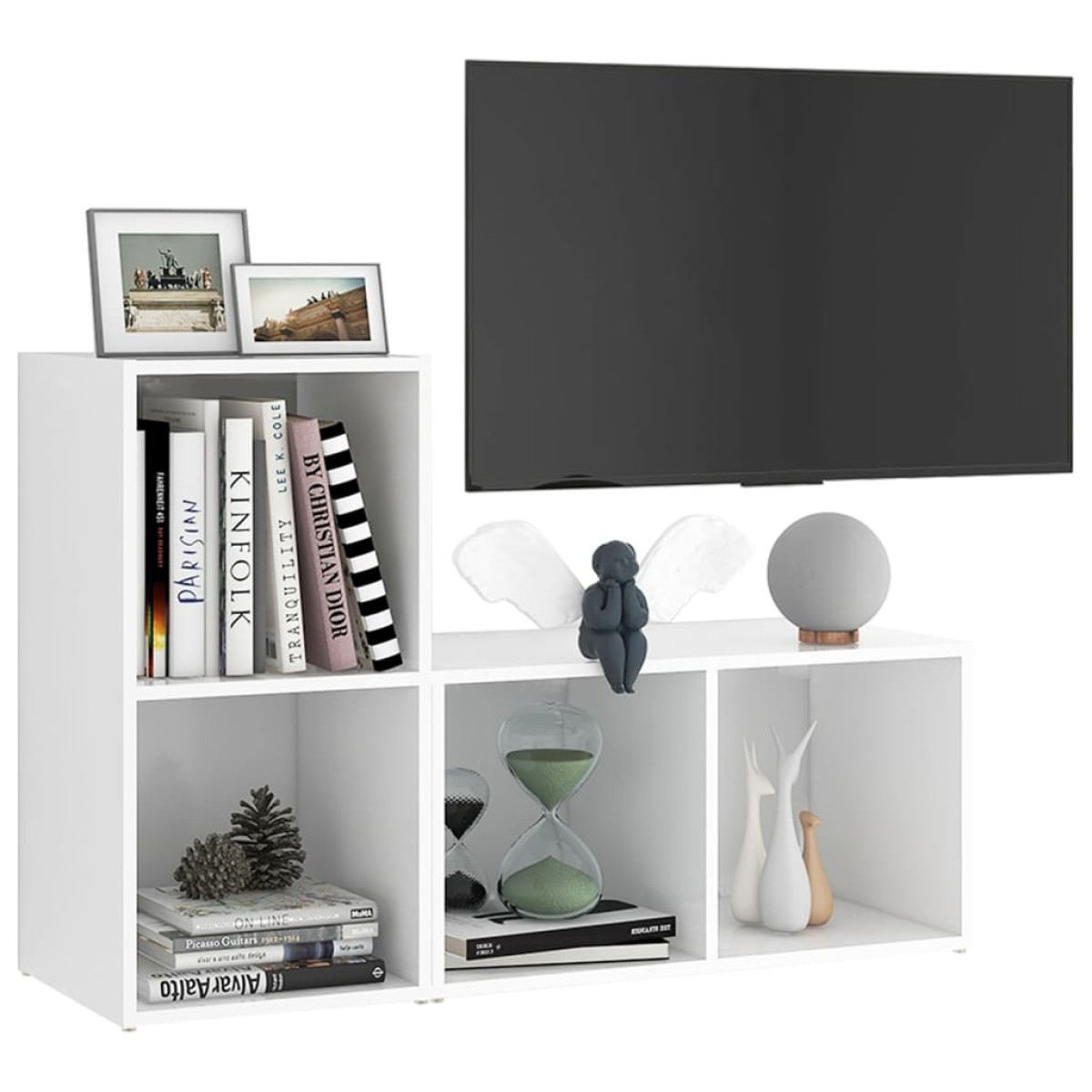 vidaXL Έπιπλα Τηλεόρασης 2 τεμ. Λευκά 72 x 35 x 36,5 εκ. Μοριοσανίδα