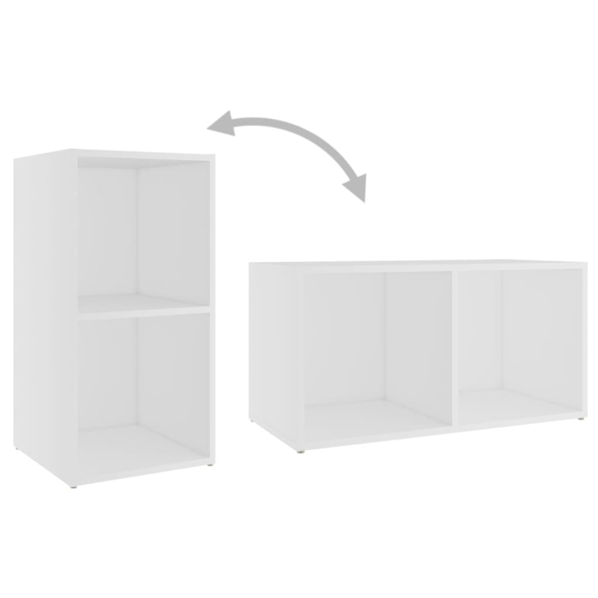 vidaXL Έπιπλα Τηλεόρασης 2 τεμ. Λευκά 72 x 35 x 36,5 εκ. Μοριοσανίδα
