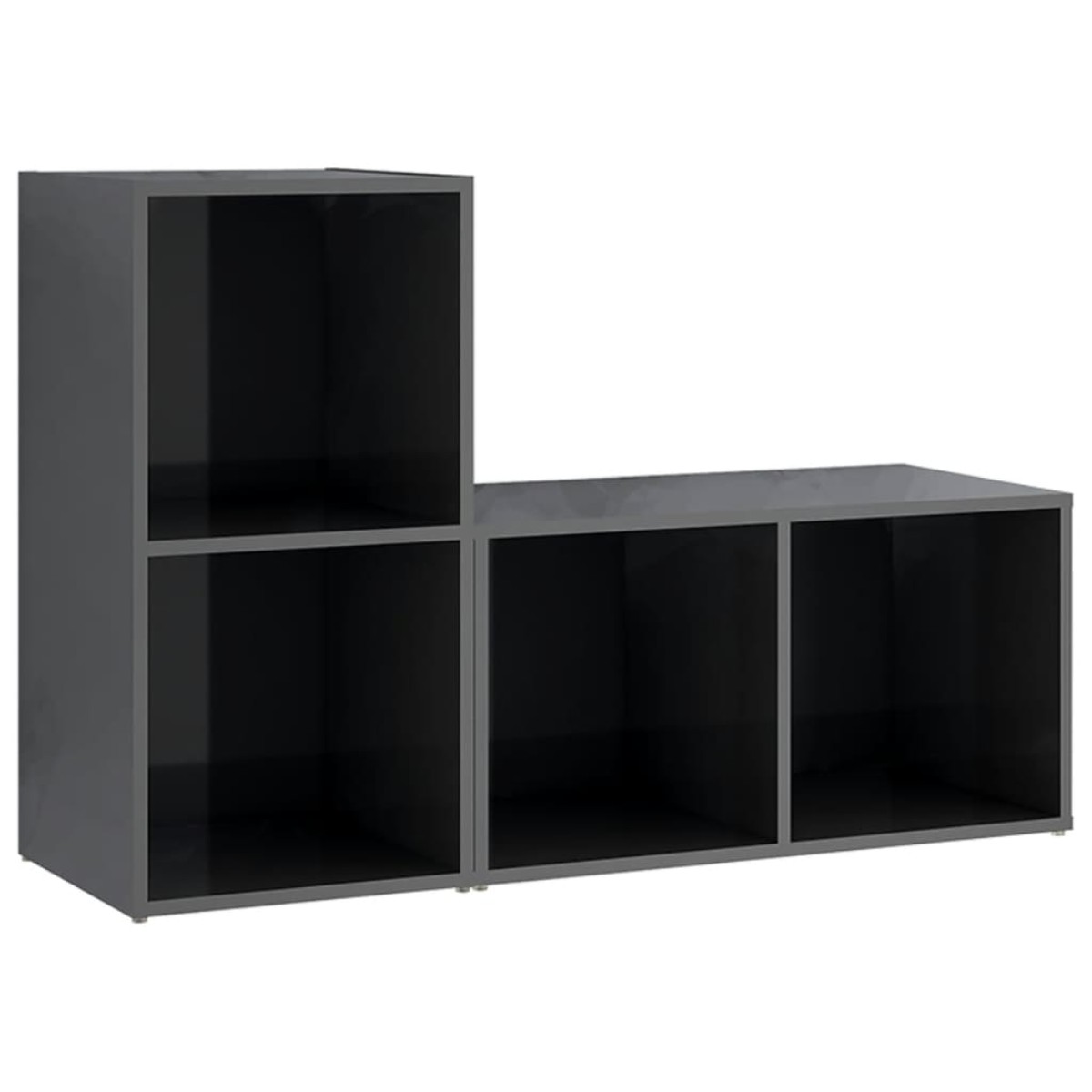 vidaXL Έπιπλα Τηλεόρασης 2 τεμ. Γυαλ. Γκρι 72x35x36,5 εκ. Μοριοσανίδα