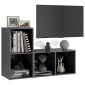 vidaXL Έπιπλα Τηλεόρασης 2 τεμ. Γυαλ. Γκρι 72x35x36,5 εκ. Μοριοσανίδα