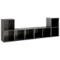 vidaXL Έπιπλα Τηλεόρασης 4 τεμ. Γυαλ. Γκρι 72x35x36,5 εκ. Μοριοσανίδα