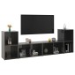 vidaXL Έπιπλα Τηλεόρασης 4 τεμ. Γυαλ. Γκρι 72x35x36,5 εκ. Μοριοσανίδα
