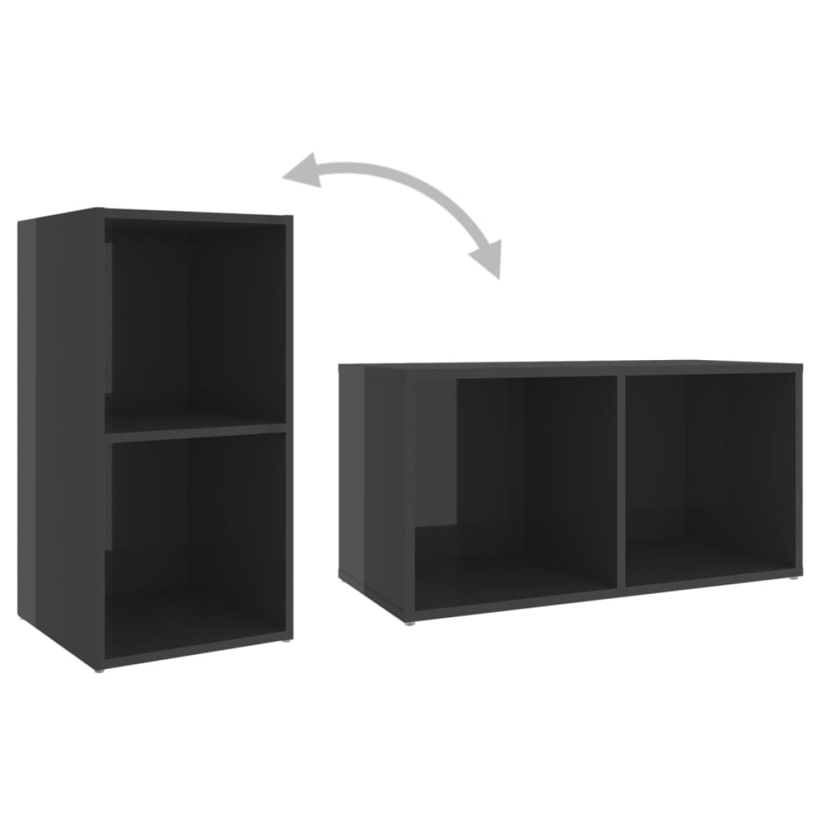 vidaXL Έπιπλα Τηλεόρασης 4 τεμ. Γυαλ. Γκρι 72x35x36,5 εκ. Μοριοσανίδα