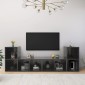vidaXL Έπιπλα Τηλεόρασης 4 τεμ. Γυαλ. Γκρι 72x35x36,5 εκ. Μοριοσανίδα