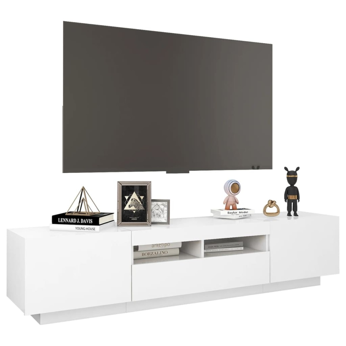 vidaXL Έπιπλο Τηλεόρασης με LED Λευκό 180 x 35 x 40 εκ.