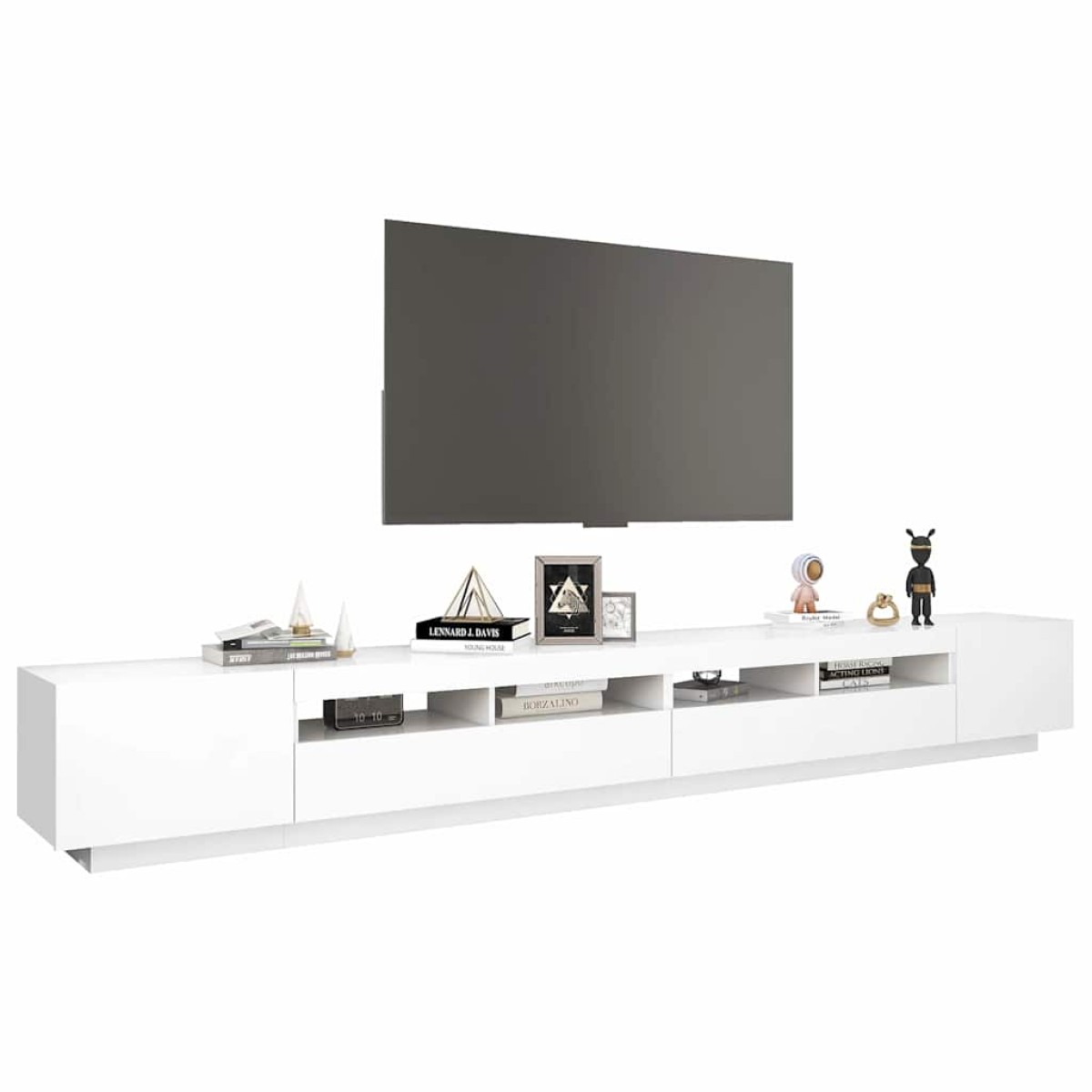 vidaXL Έπιπλο Τηλεόρασης με LED Λευκό 300 x 35 x 40 εκ.