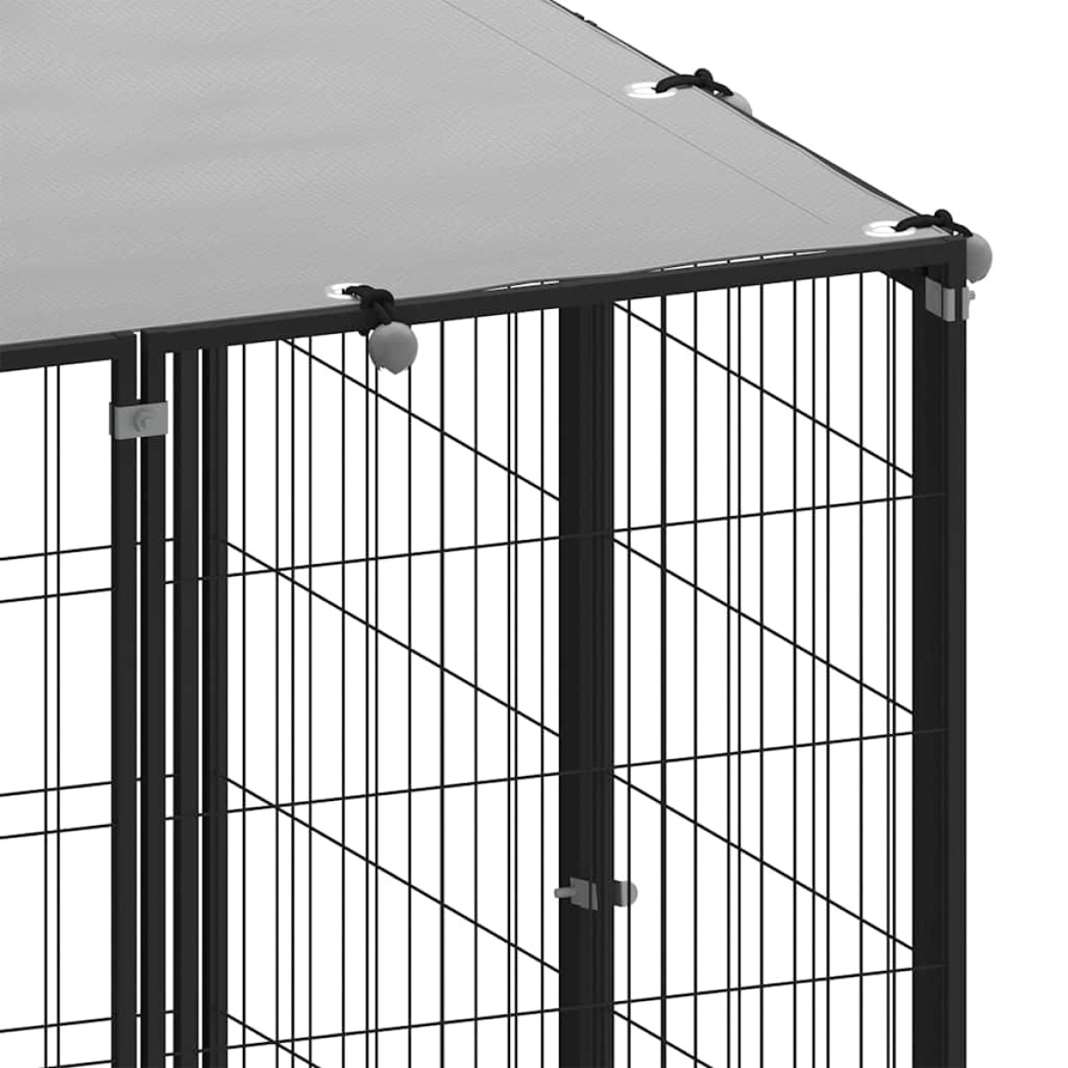 vidaXL Σπιτάκι Σκύλου Μαύρο 10,89 m² Ατσάλινο