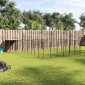vidaXL Σπιτάκι Σκύλου Μαύρο 15,73 μ² Ατσάλινο
