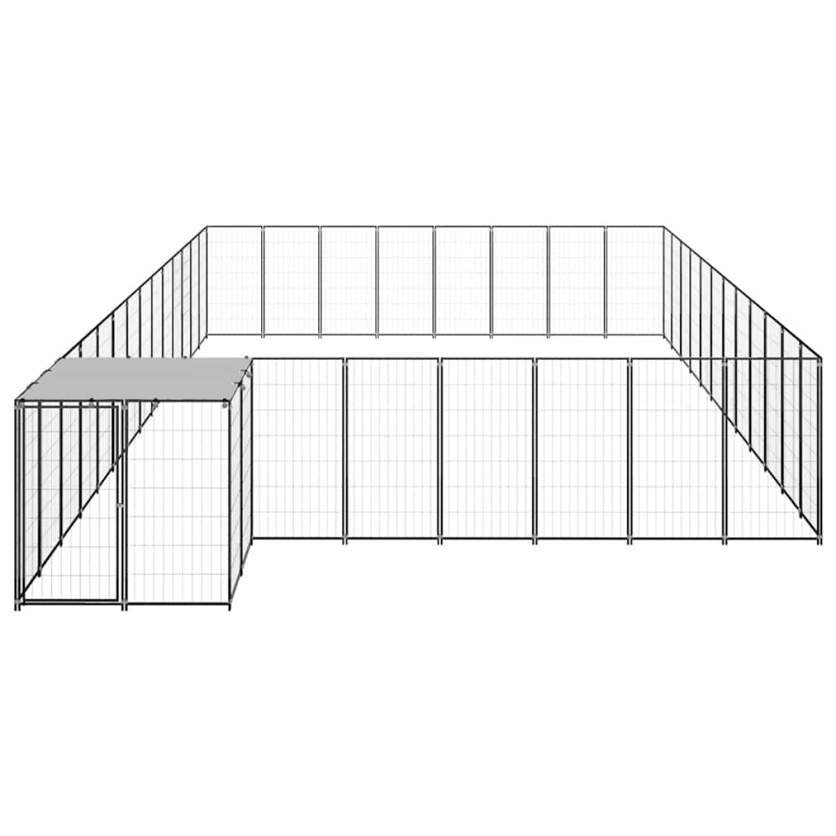 vidaXL Σπιτάκι Σκύλου Μαύρο 30,25 μ² Ατσάλινο