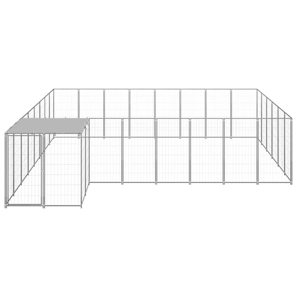vidaXL Σπιτάκι Σκύλου Ασημί 15,73 μ² Ατσάλινο