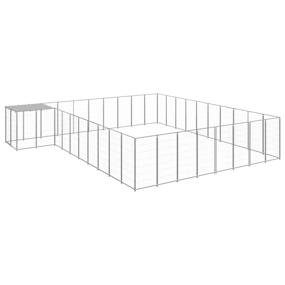 vidaXL Σπιτάκι Σκύλου Ασημί 25,41 μ² Ατσάλινο