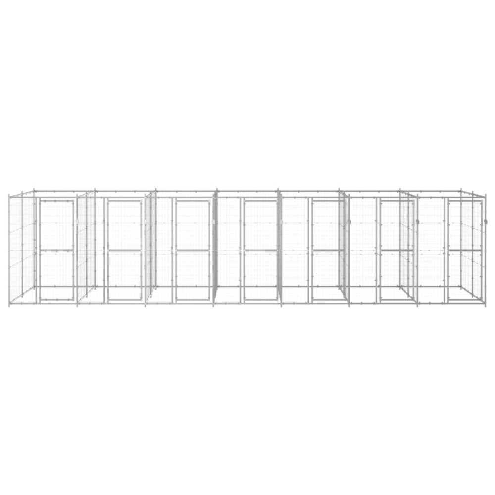 vidaXL Κλουβί Σκύλου Εξωτερικού Χώρου 16,94 μ² από Γαλβανισμένο Χάλυβα