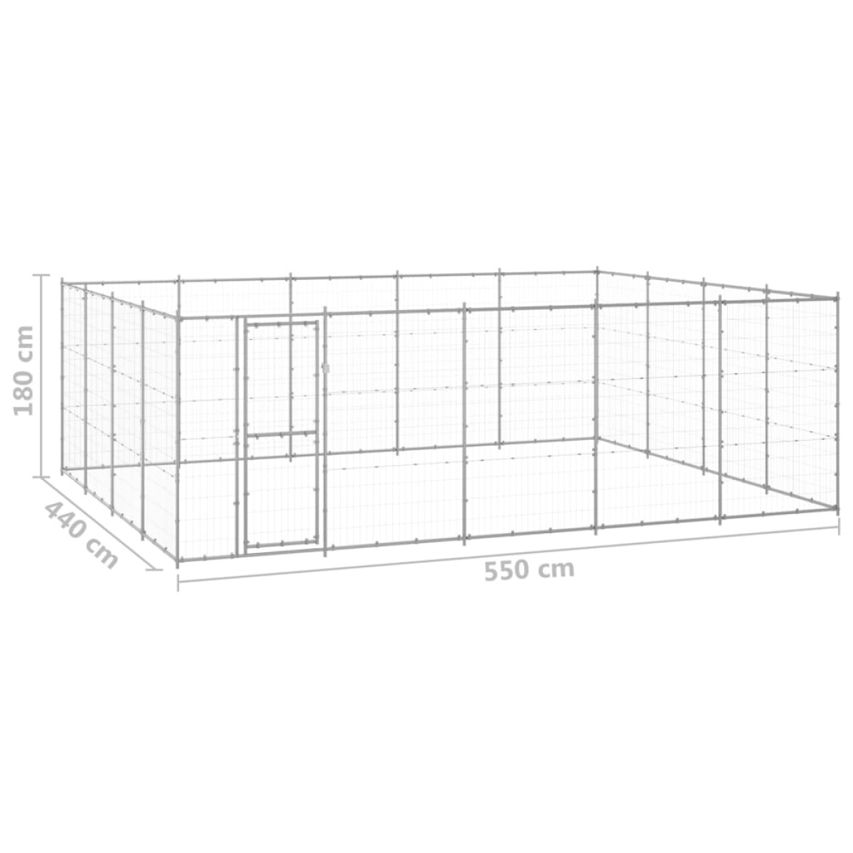 vidaXL Κλουβί Σκύλου Εξωτερικού Χώρου 24,2 μ² από Γαλβανισμένο Χάλυβα