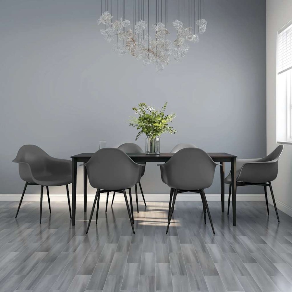 vidaXL Καρέκλες Τραπεζαρίας 6 τεμ. Γκρι από Πολυπροπυλένιο