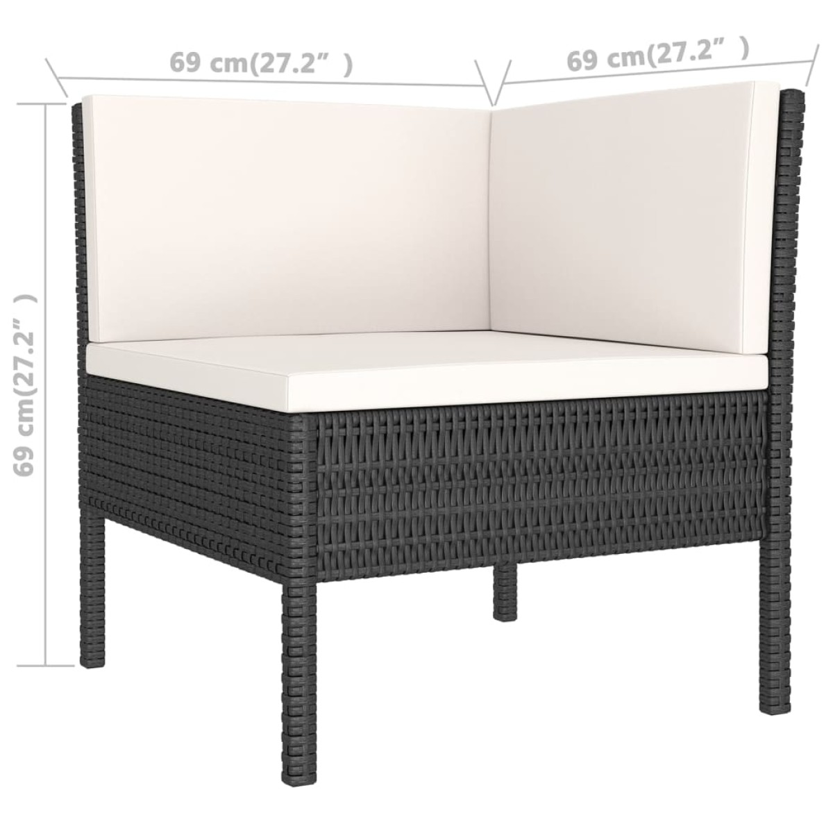 vidaXL Σαλόνι Κήπου Σετ 8 Τεμαχίων Μαύρο Συνθετικό Ρατάν με Μαξιλάρια