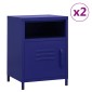 vidaXL Κομοδίνα 2 τεμ. Ναυτικό Μπλε 35 x 35 x 51 εκ. Ατσάλινα