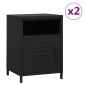 vidaXL Κομοδίνα 2 τεμ. Μαύρα 35 x 35 x 51 εκ. Ατσάλινα