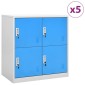 vidaXL Φοριαμοί 5 τεμ. Ανοιχτό Γκρι/Μπλε 90 x 45 x 92,5 εκ. Ατσάλινοι