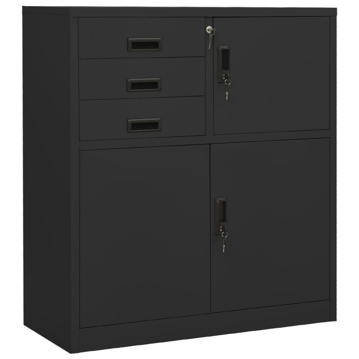 vidaXL Ντουλάπα Γραφείου με Γλάστρα Ανθρακί 90 x 40 x 125 εκ. Ατσάλινη