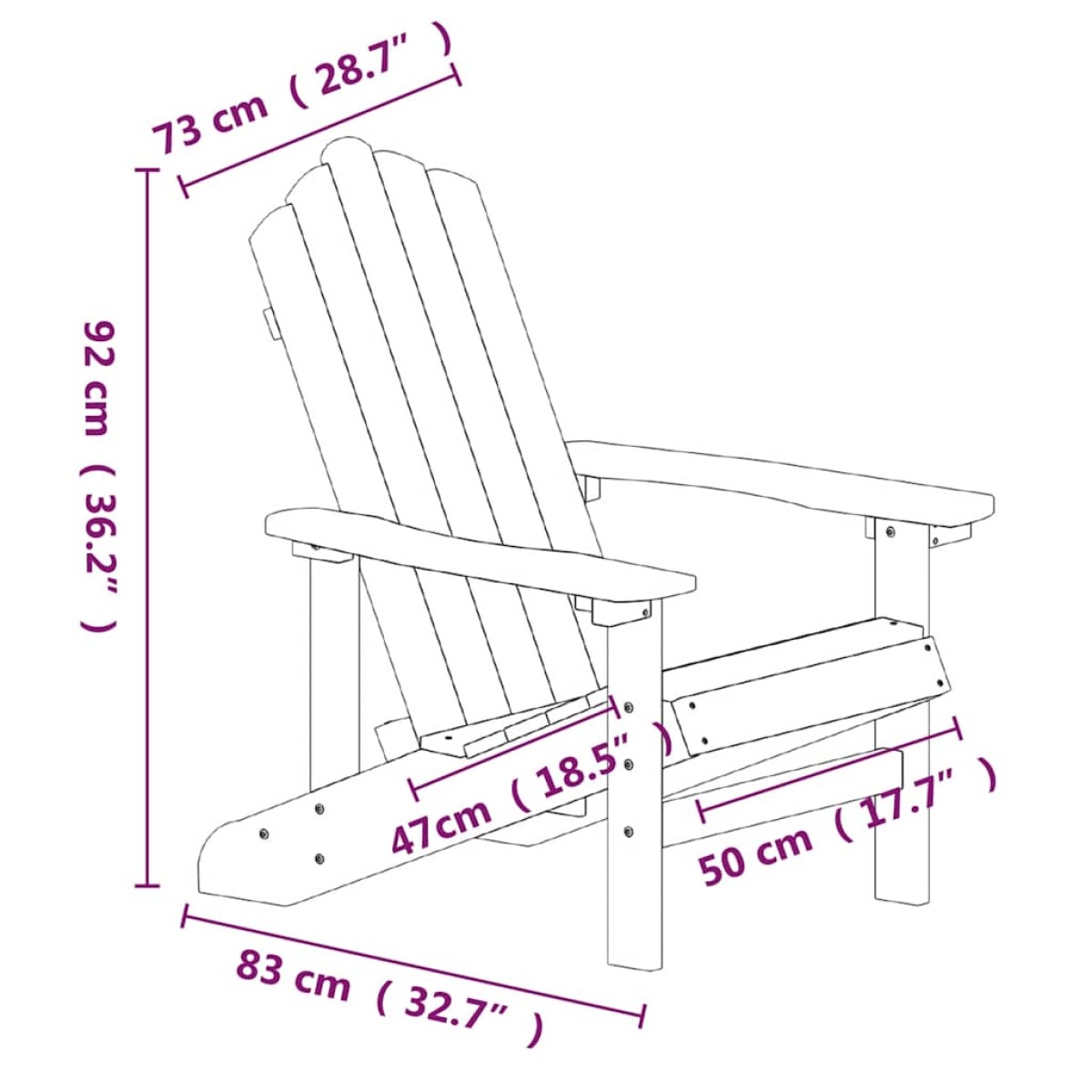 vidaXL Καρέκλες Κήπου Adirondack 2 τεμ. Λευκές από HDPE