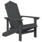 vidaXL Καρέκλες Κήπου Adirondack 2 τεμ. Ανθρακί από HDPE