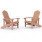 vidaXL Καρέκλες Κήπου Adirondack 2 τεμ. Καφέ από HDPE