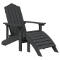 vidaXL Καρέκλες Κήπου Adirondack 2 τεμ. Ανθρακί από HDPE με Υποπόδια