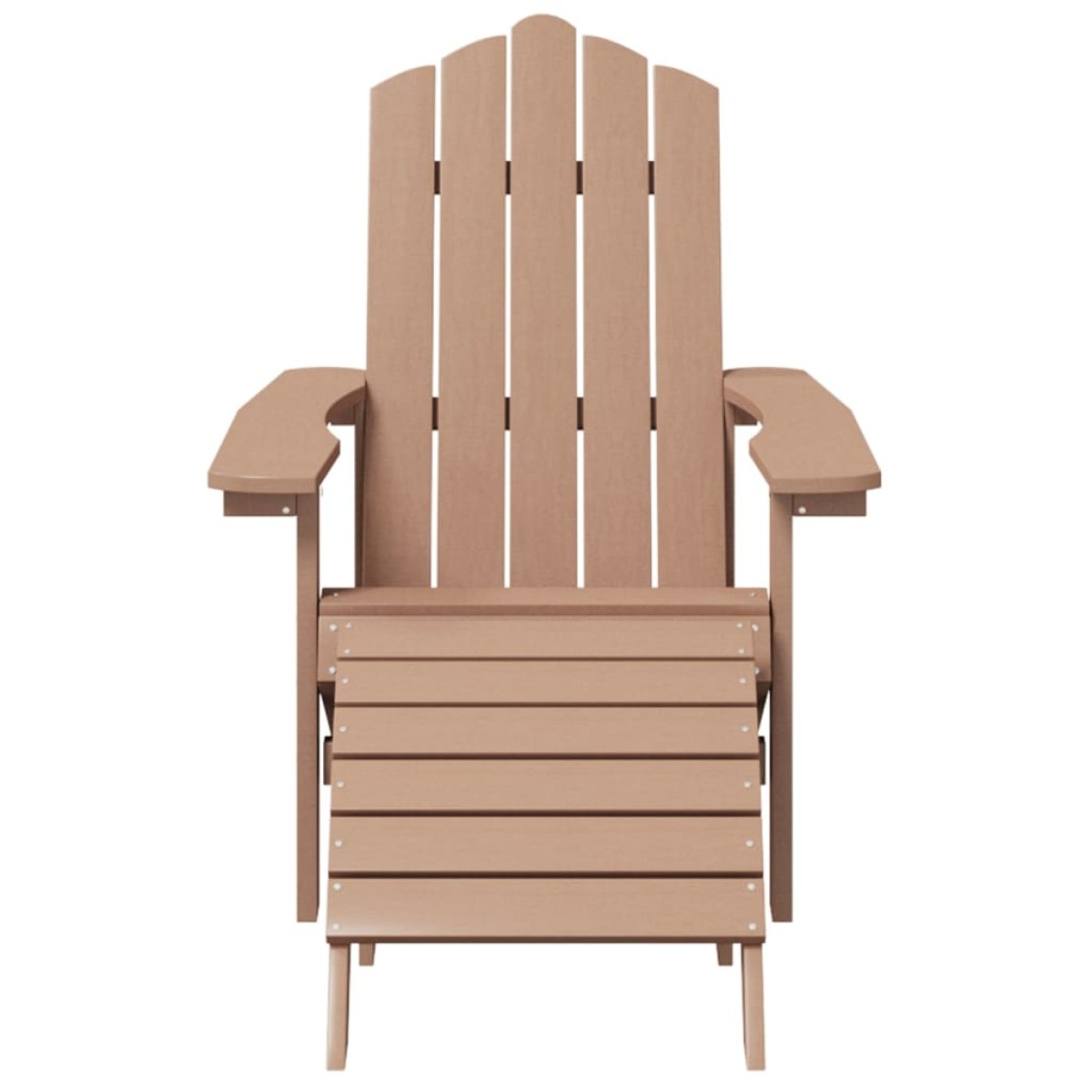 vidaXL Καρέκλες Κήπου Adirondack 2 τεμ. Καφέ από HDPE με Υποπόδια