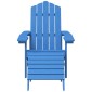 vidaXL Καρέκλες Κήπου Adirondack 2 τεμ. Γαλάζιες από HDPE με Υποπόδια