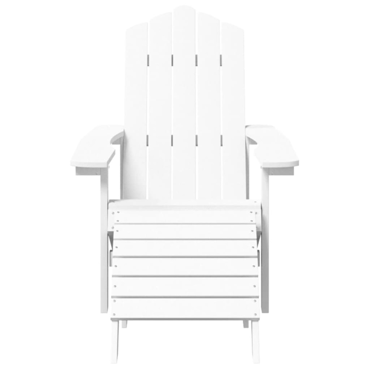 vidaXL Καρέκλα Κήπου Adirondack Λευκή από HDPE με Υποπόδιο & Τραπεζάκι