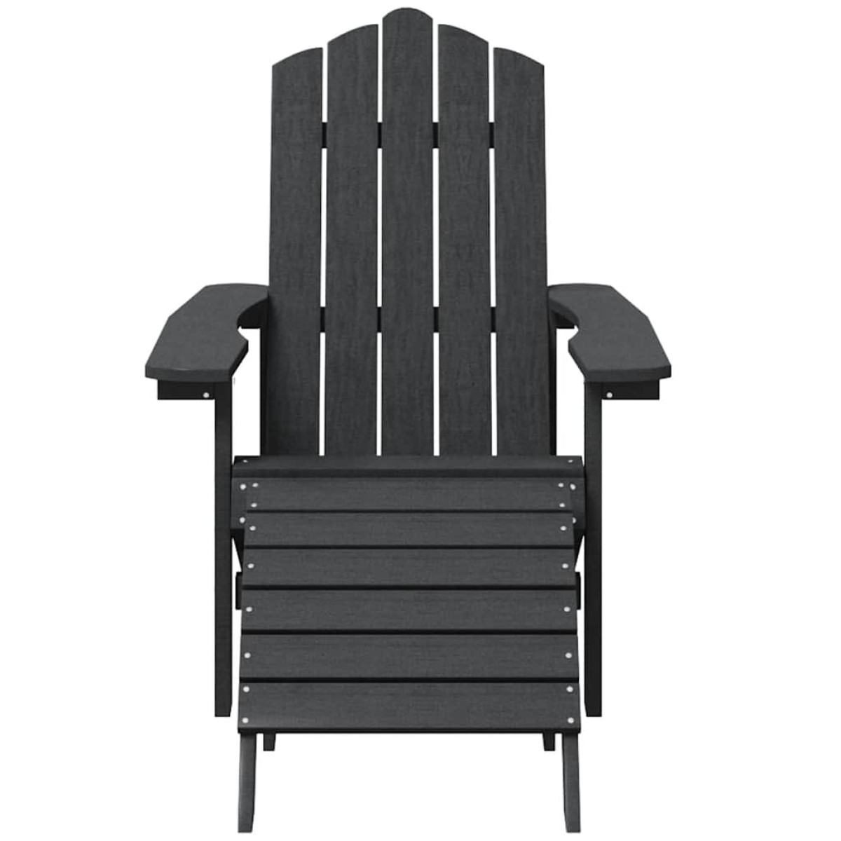 vidaXL Καρέκλα Κήπου Adirondack Ανθρακί HDPE με Υποπόδιο & Τραπεζάκι