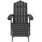 vidaXL Καρέκλα Κήπου Adirondack Ανθρακί HDPE με Υποπόδιο & Τραπεζάκι