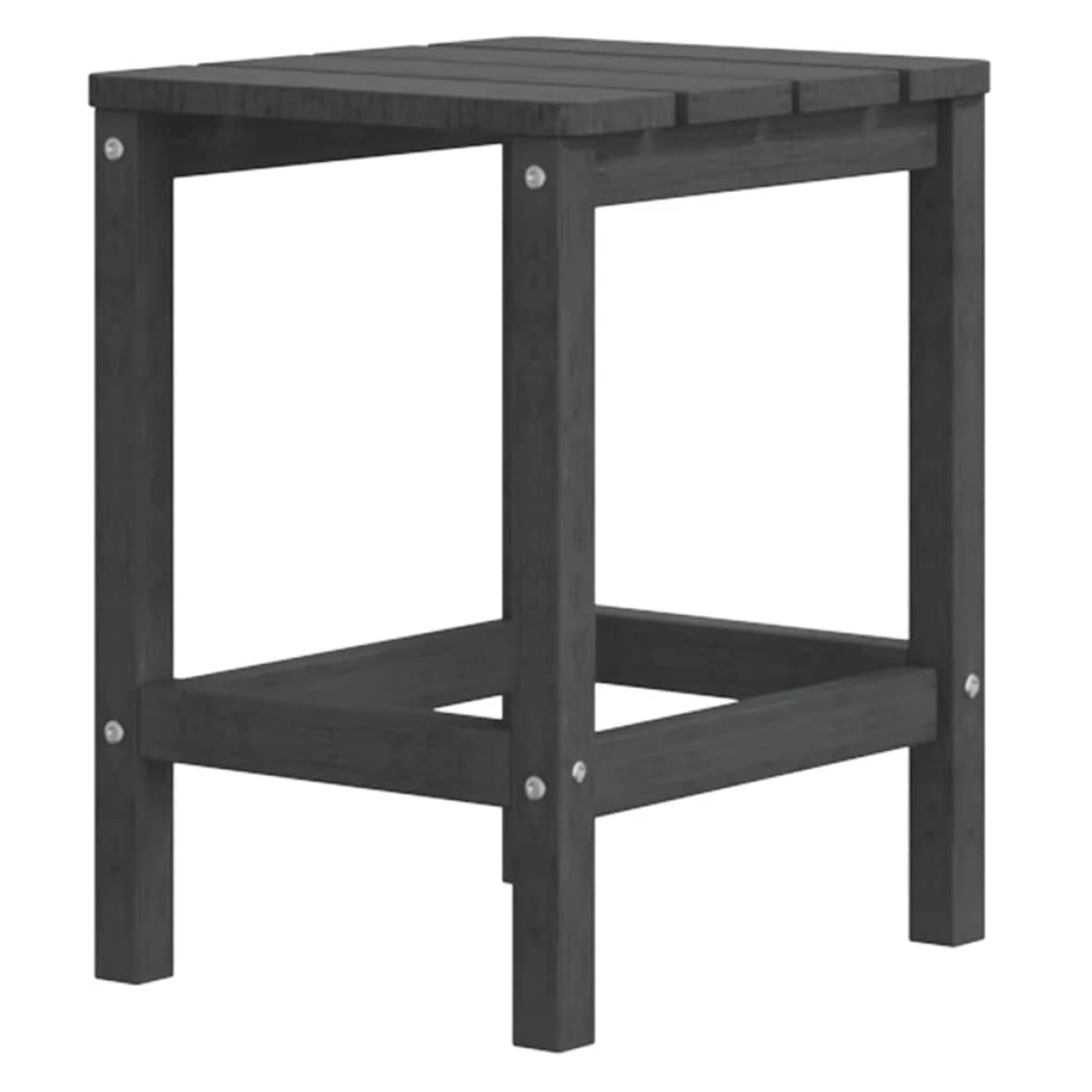 vidaXL Καρέκλα Κήπου Adirondack Ανθρακί HDPE με Υποπόδιο & Τραπεζάκι