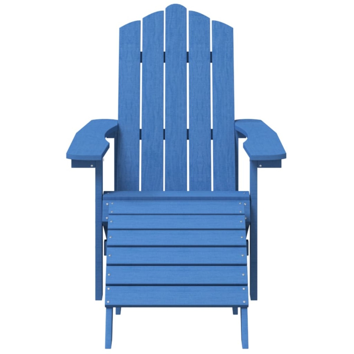 vidaXL Καρέκλα Κήπου Adirondack Γαλάζια HDPE με Υποπόδιο & Τραπεζάκι