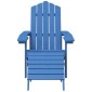 vidaXL Καρέκλα Κήπου Adirondack Γαλάζια HDPE με Υποπόδιο & Τραπεζάκι