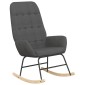 vidaXL Πολυθρόνα Κουνιστή Σκούρο Γκρι Υφασμάτινη με Υποπόδιο