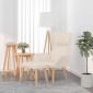 vidaXL Πολυθρόνα Relax Λευκό Κρεμ Βελούδινη με Σκαμπό