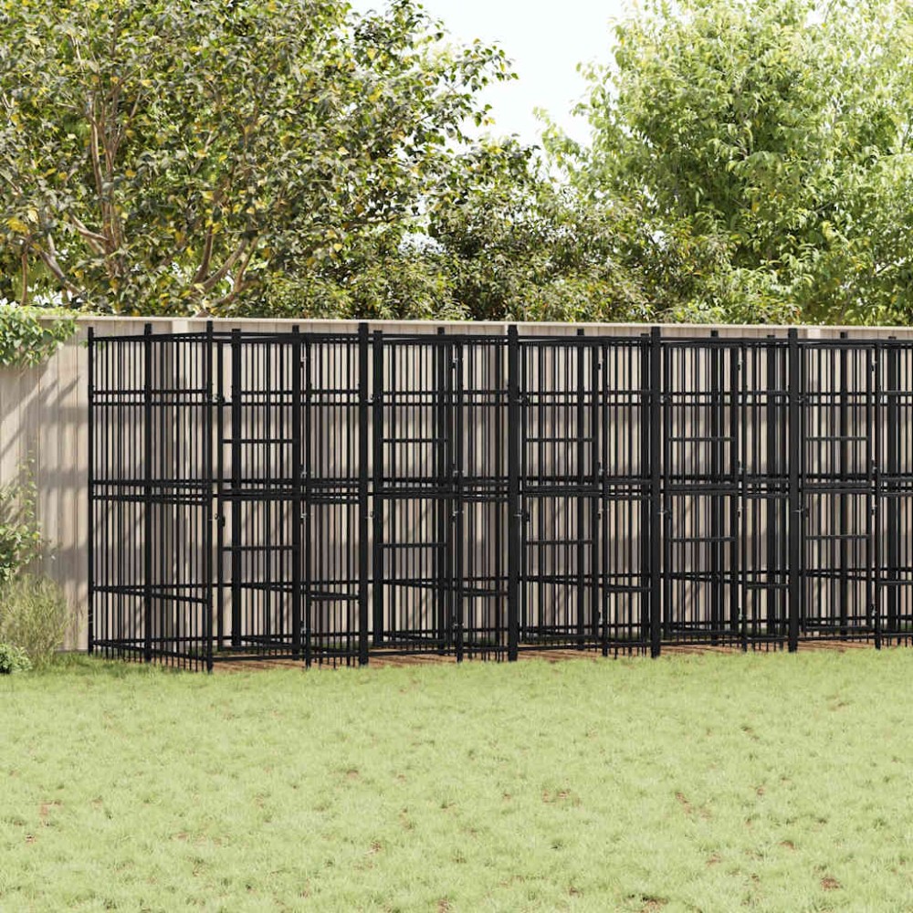 vidaXL Κλουβί Σκύλου Εξωτερικού Χώρου 16,59 μ² από Ατσάλι