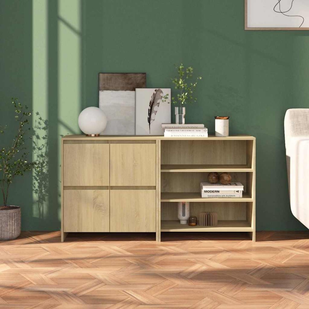 vidaXL Μπουφές 2 Τεμαχίων Sonoma Δρυς από Επεξεργασμένο Ξύλο