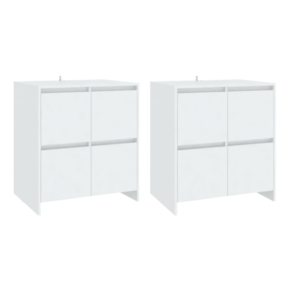 vidaXL Ντουλάπια 2 τεμ. Λευκά 70 x 41 x 75 εκ. από Επεξ. Ξύλο