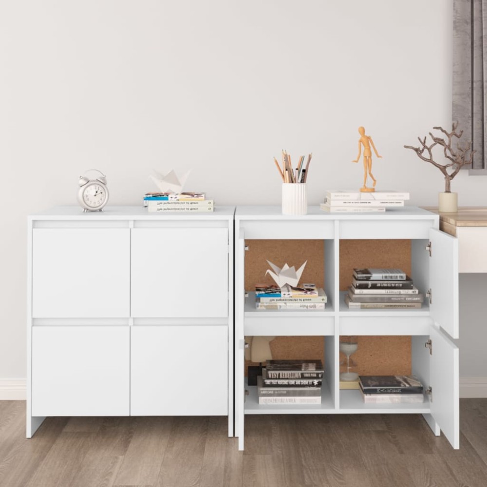 vidaXL Ντουλάπια 2 τεμ. Λευκά 70 x 41 x 75 εκ. από Επεξ. Ξύλο