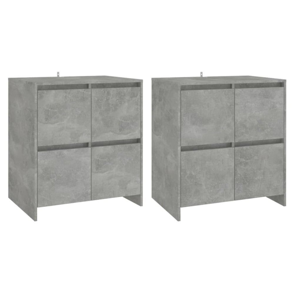 vidaXL Ντουλάπια 2 τεμ. Γκρι Σκυροδέματος 70 x 41 x 75 εκ. Μοριοσανίδα