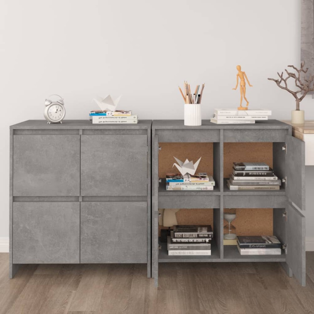 vidaXL Ντουλάπια 2 τεμ. Γκρι Σκυροδέματος 70 x 41 x 75 εκ. Μοριοσανίδα