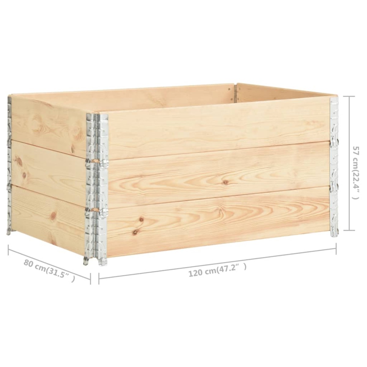 vidaXL Κολάρα Παλέτας 3 τεμ. 80 x 120 εκ. από Μασίφ Ξύλο Πεύκου