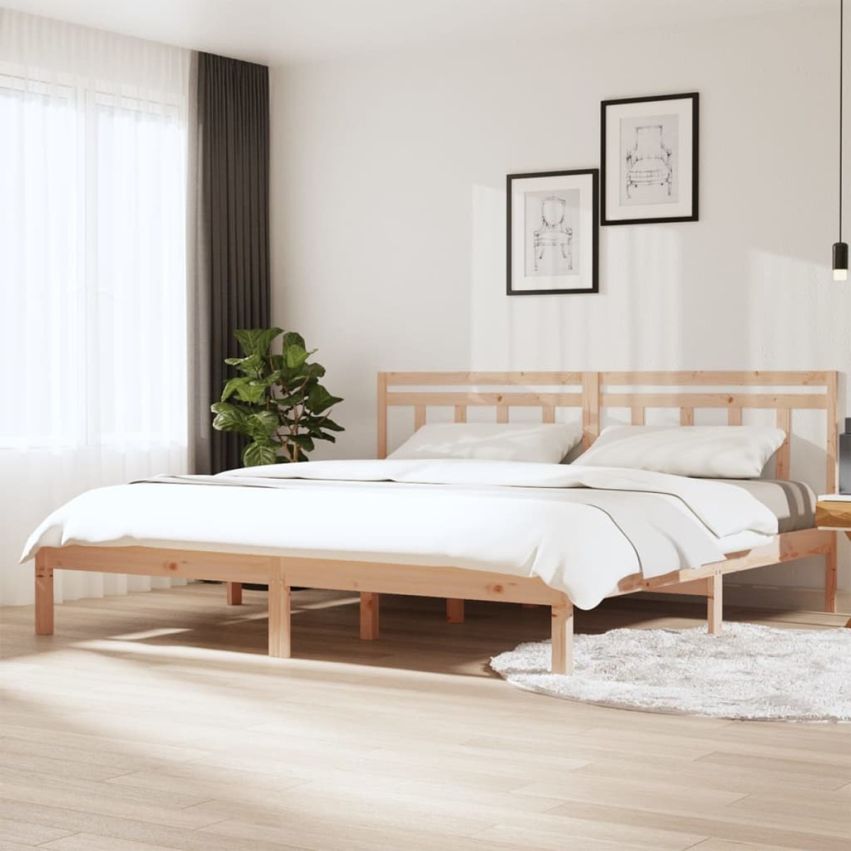 vidaXL Πλαίσιο Κρεβατιού 180 x 200 εκ. Μασίφ Ξύλο Super King Size