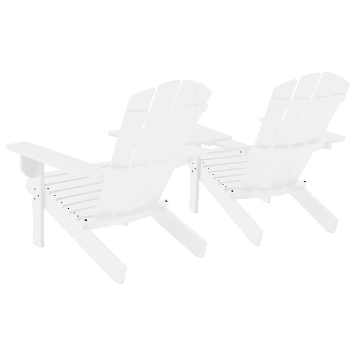 vidaXL Καρέκλες Κήπου Adirondack με Τραπέζι Λευκές Μασίφ Ξύλο Ελάτης