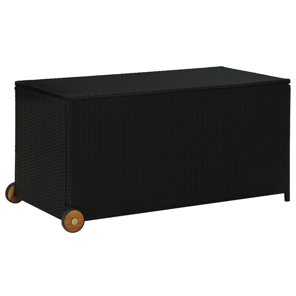 vidaXL Κουτί Αποθήκευσης Κήπου Μαύρο 120x65x61 εκ. Συνθετικό Ρατάν
